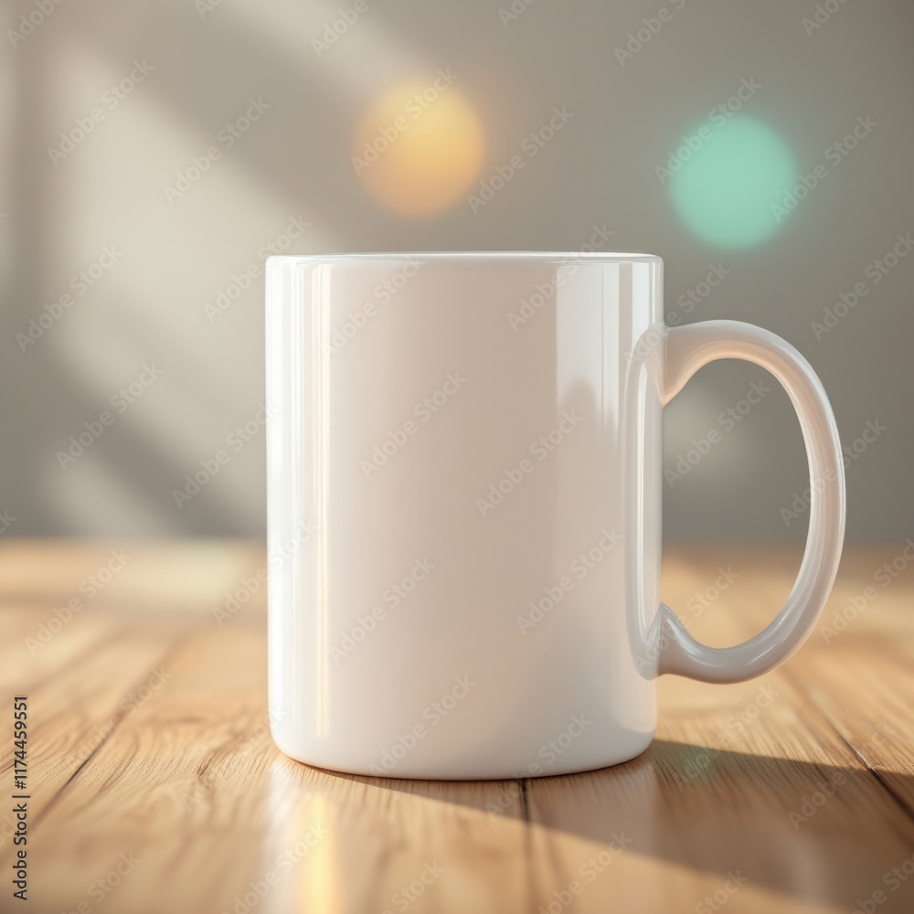 white cup on wooden table