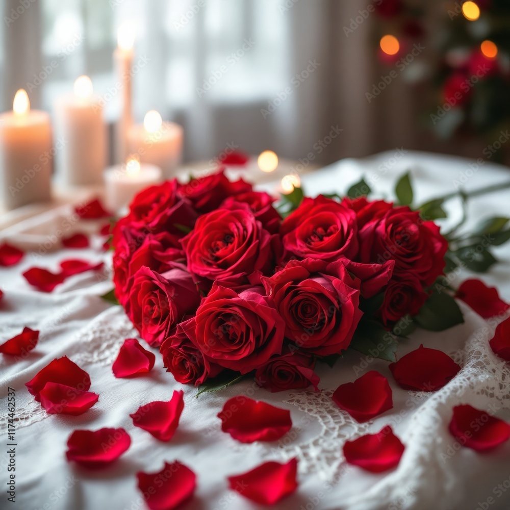 red roses on a table