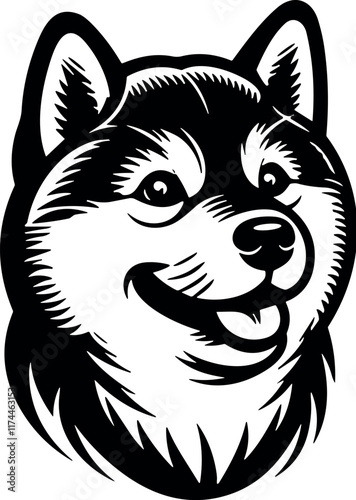 Cute Shiba Inu Animal Vector Silhouette - Perfect for T-Shirt, Cricut, and Sticker Design