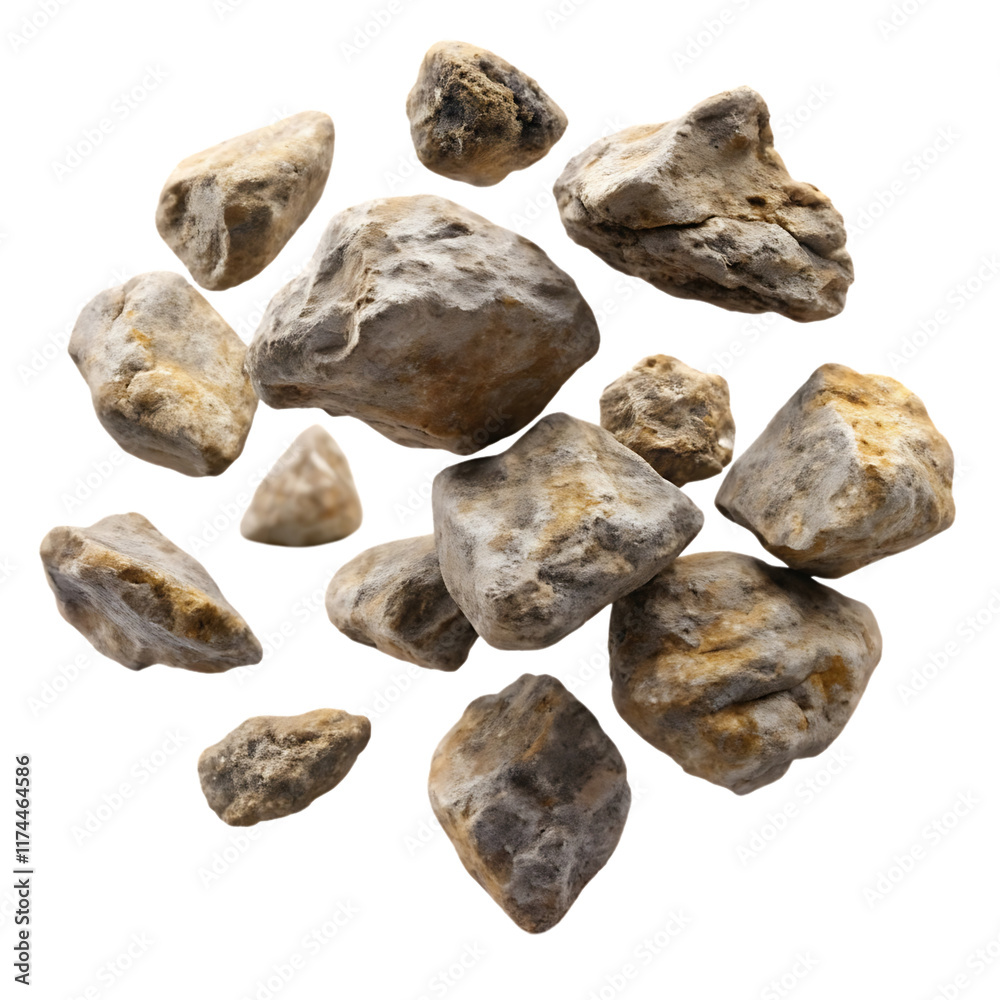 Falling stones. on transparent background. Png File
