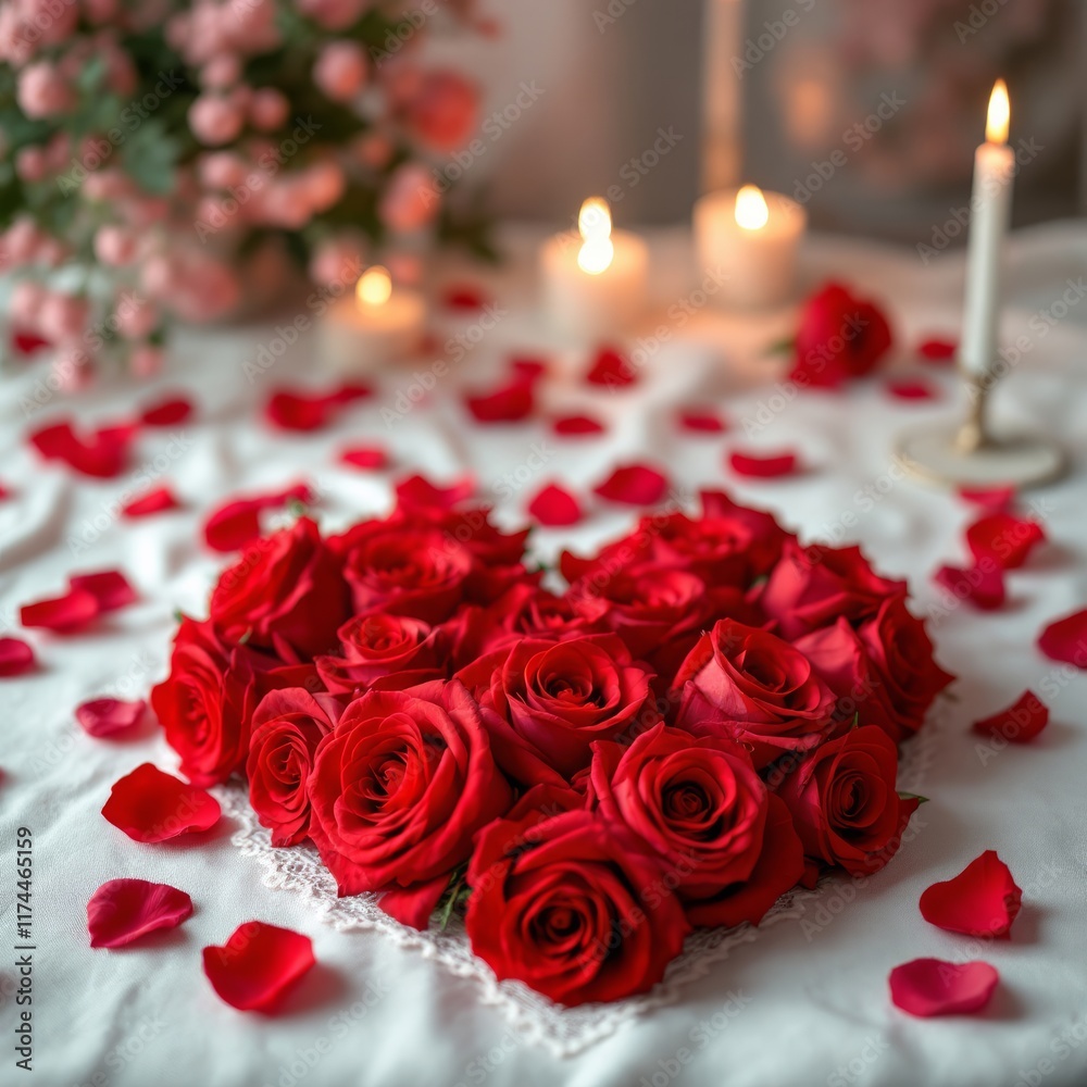red roses and candles