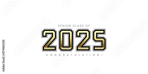 Senior class of 2025 Graduation Typography banner. Vector design for background.Graduation 2025. Senior year template. vector illustration. 
