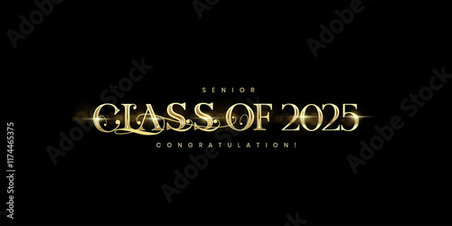 Senior class of 2025 Graduation Typography banner. Vector design for background.Graduation 2025. Senior year template. vector illustration. 