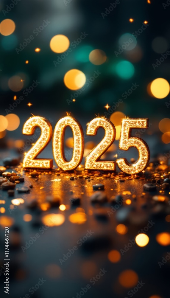 Text "2025" background