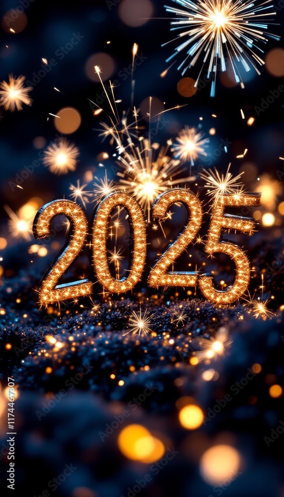 Text "2025" background