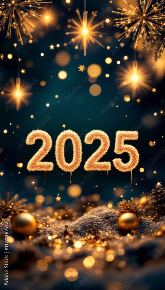 Text "2025" background