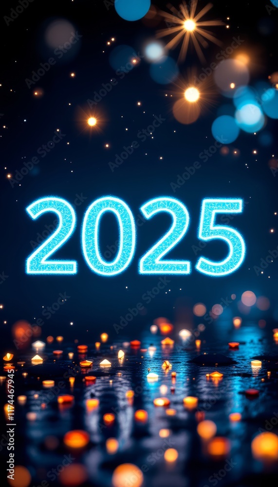 Text "2025" background