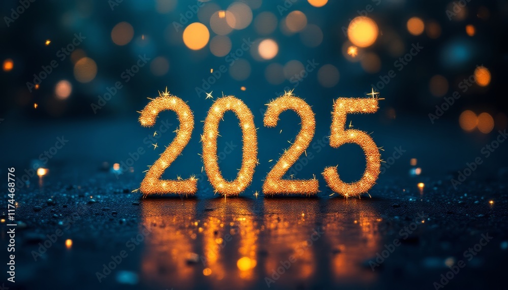Text "2025" background