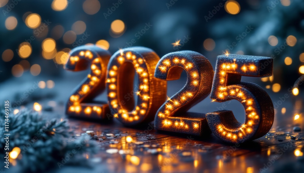 Text "2025" background