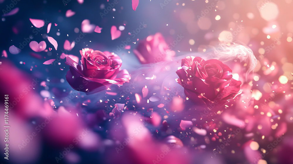 Pink fragrance wind with flower petal swirl effect. Rose blossom fly wave 3d abstract swoosh and vortex. Floral spring neon shine illustration. Valentine smoke heart glow design with glitter dust Pink fragrance wind with flower petal swirl effect. Rose blossom fly wave 3d abstract swoosh and vortex. Floral spring neon shine illustration. Valentine smoke heart glow design with glitter dust