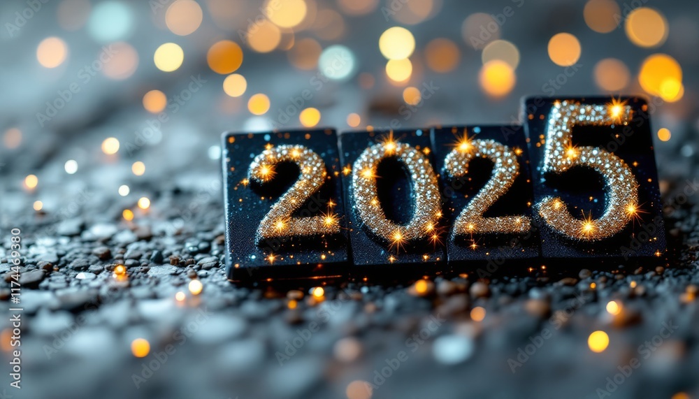 Text "2025" background