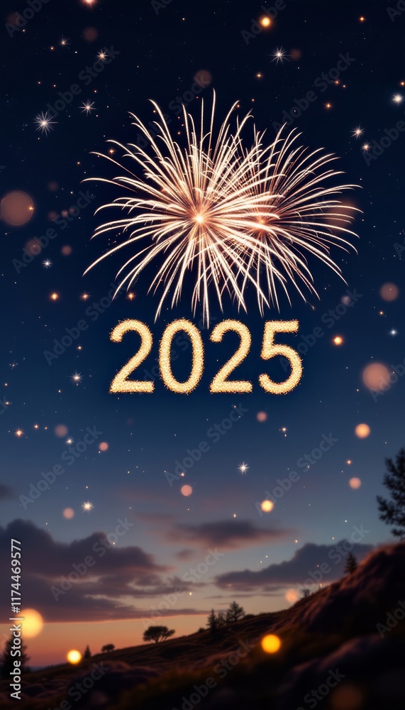 Text "2025" background