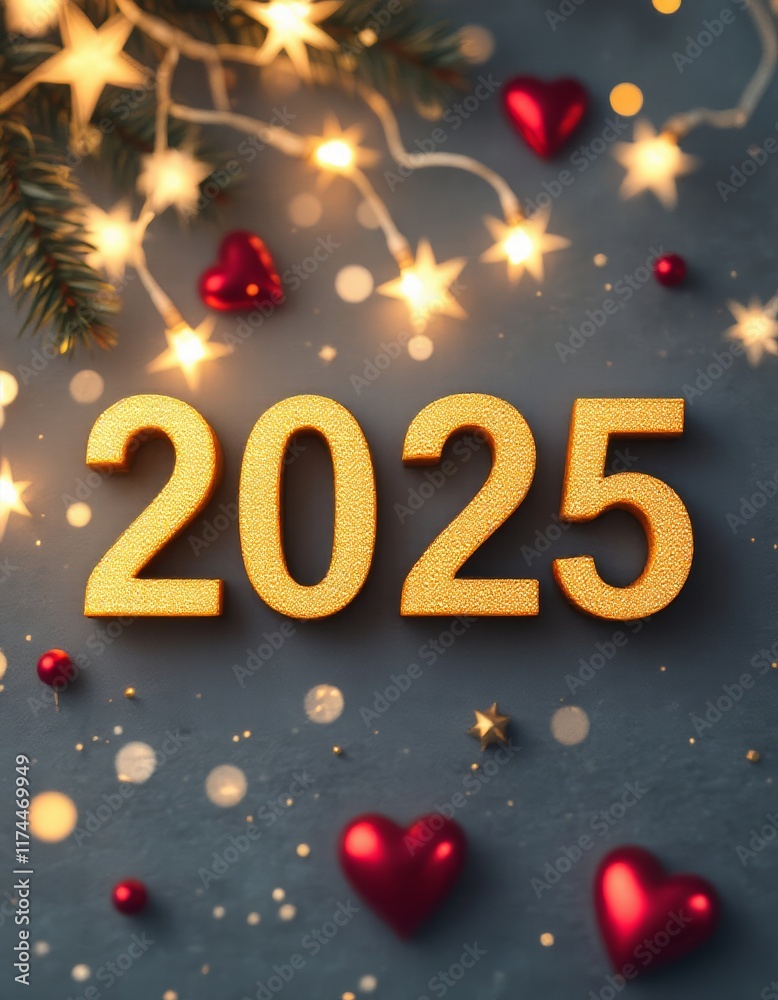 Text "2025" background