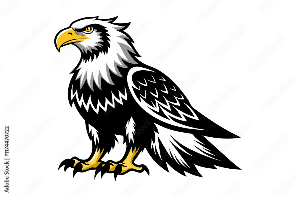 Fototapeta premium American bald eagle, bald eagle isolated on white