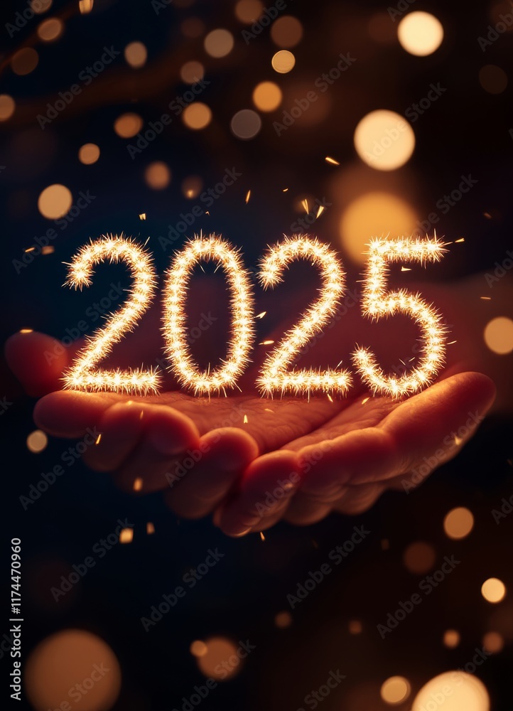 Text "2025" background