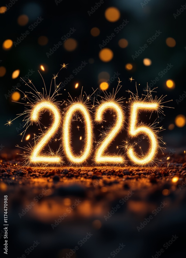 Text "2025" background