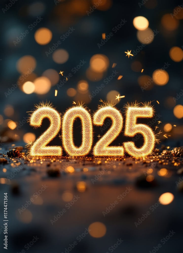 Text "2025" background