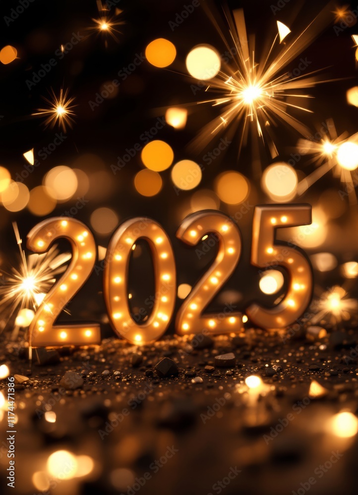 Text "2025" background
