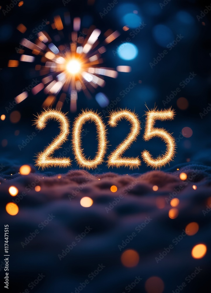 Text "2025" background
