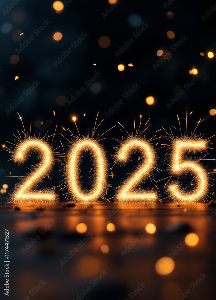 Text "2025" background
