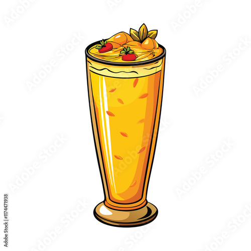 realistic-vector-of-a-mango-lassi-in-a-tall-glass-.eps