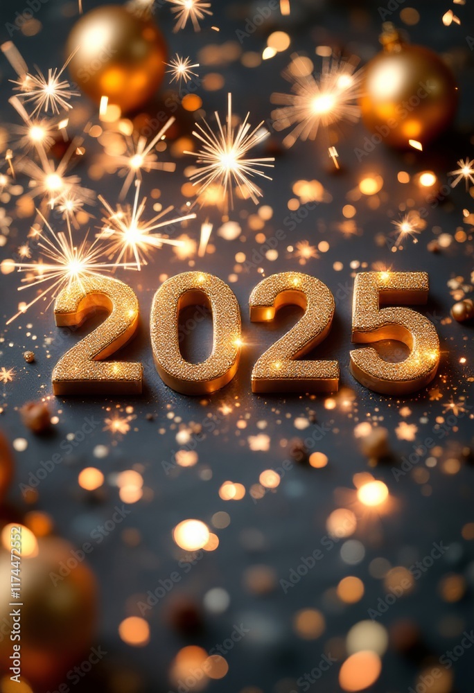 Text "2025" background