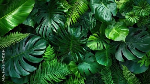 Wallpaper Mural Tropical Green Leaf Background Torontodigital.ca