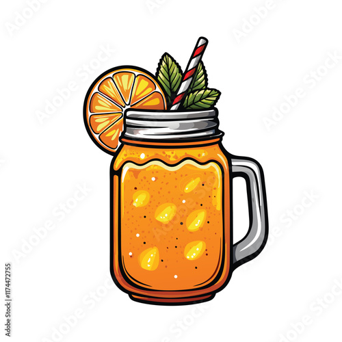 realistic-vector-of-an-orange-juice-slushie-with-i.eps