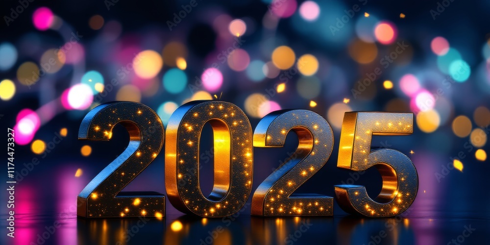 Text "2025" background