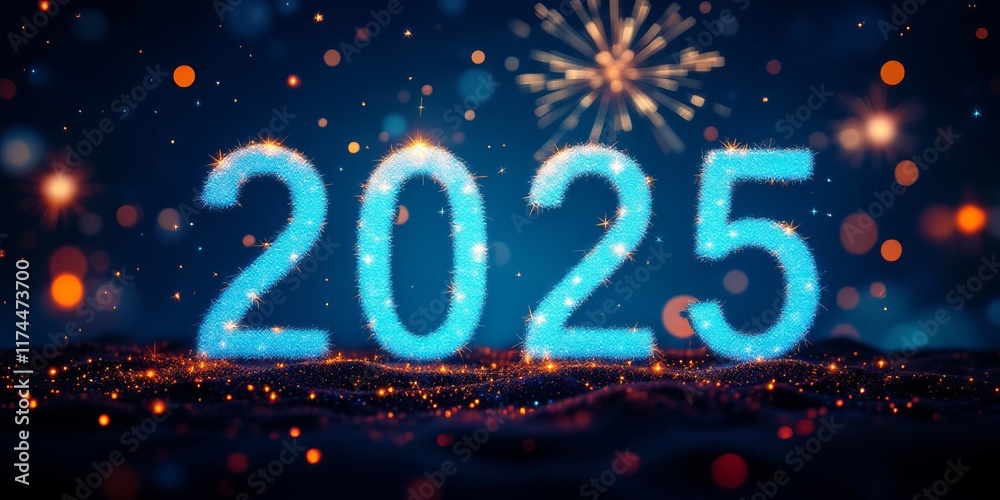 Text "2025" background
