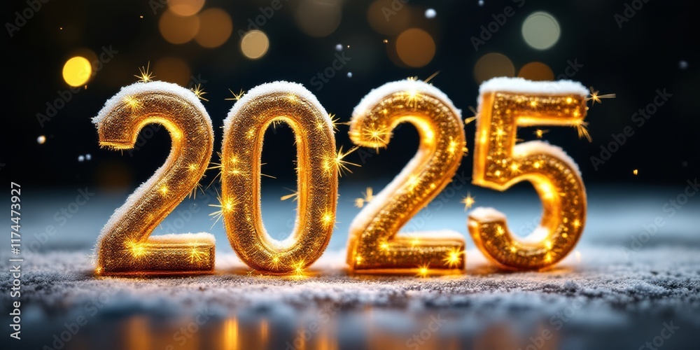 Text "2025" background