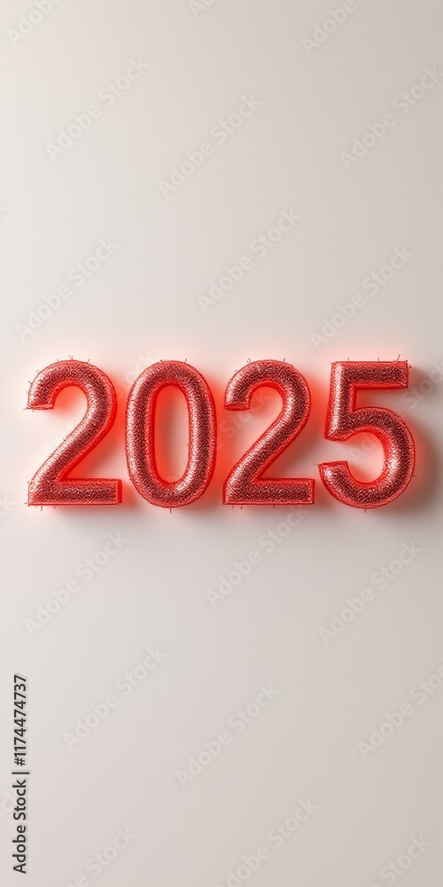 Text "2025" background