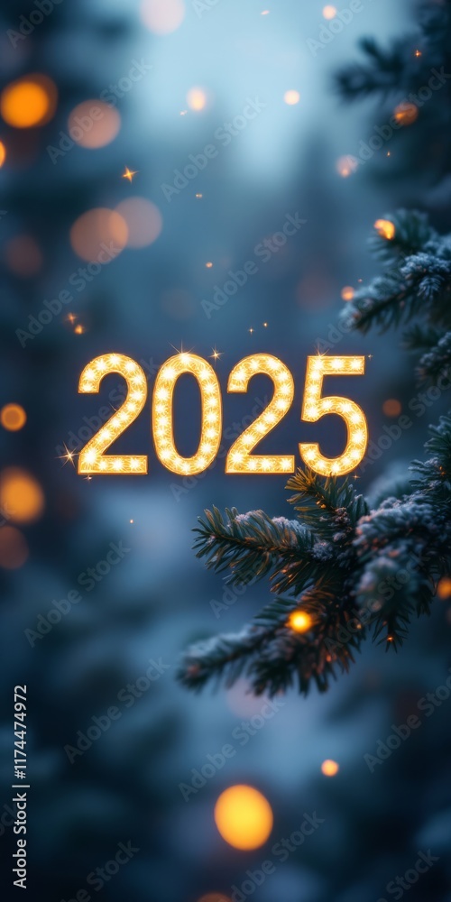 Text "2025" background