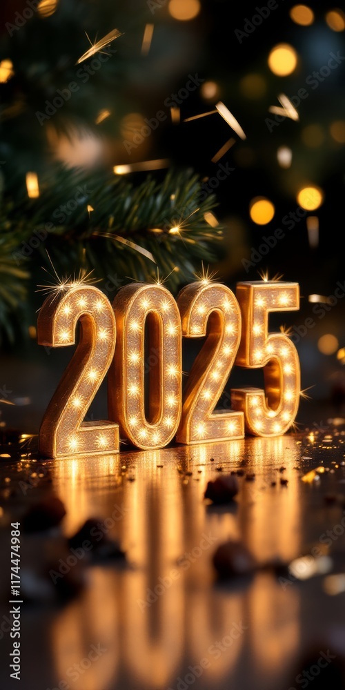 Text "2025" background