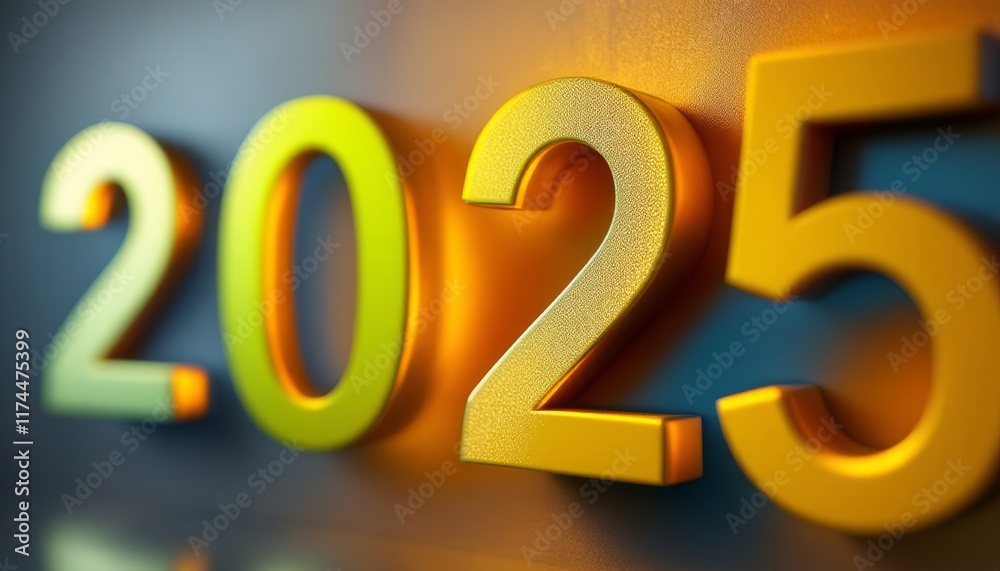 Text "2025" background