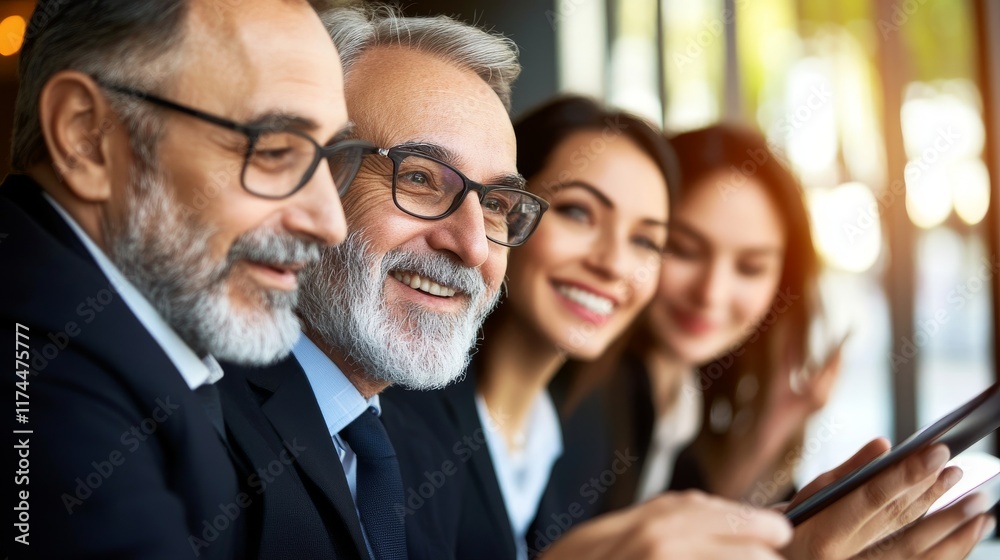 Portrait of Successful Businesspeople Collaborating Portrait of Successful Businesspeople Collaborating