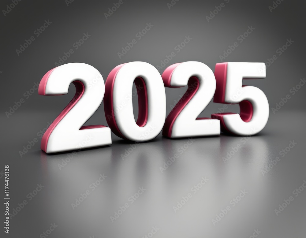 Text "2025" background