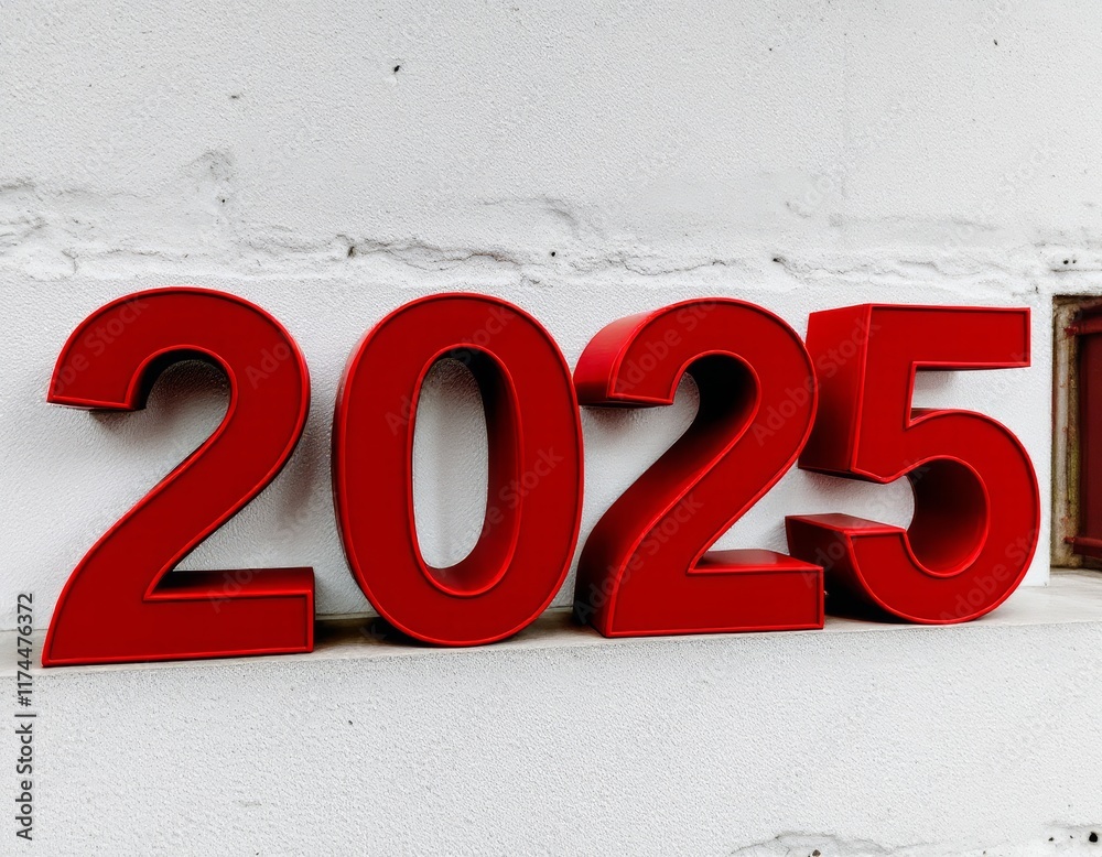 Text "2025" background