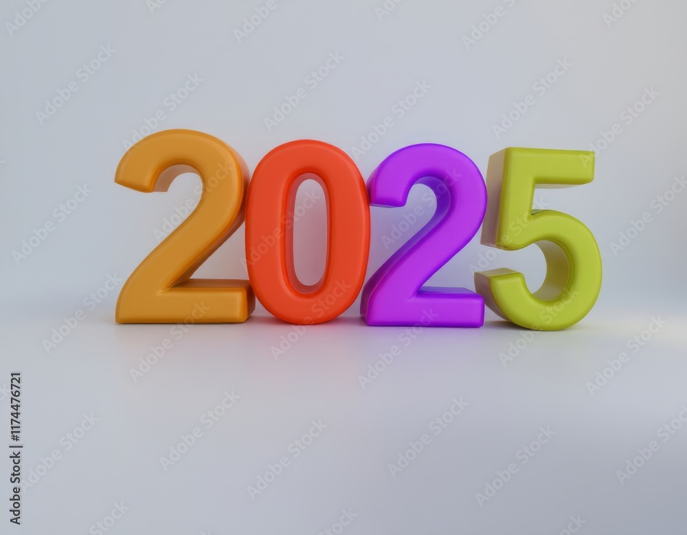 Text "2025" background