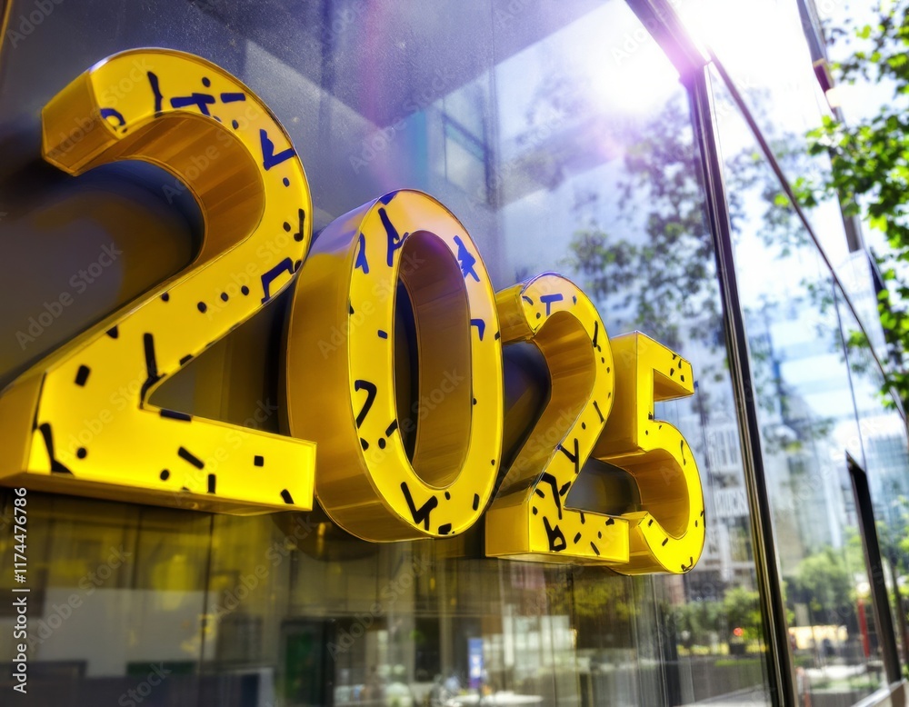 Text "2025" background