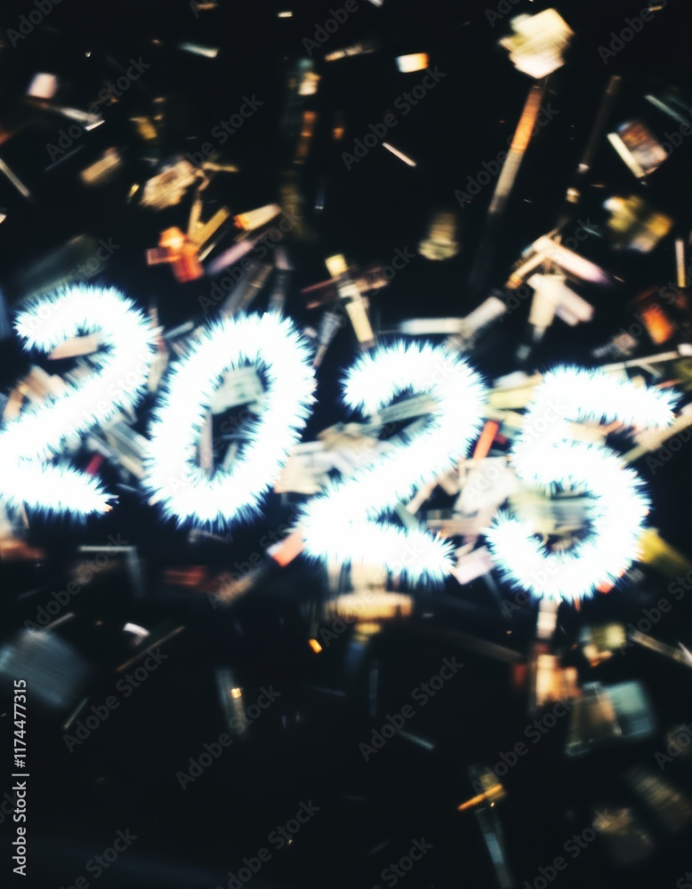 Text "2025" background