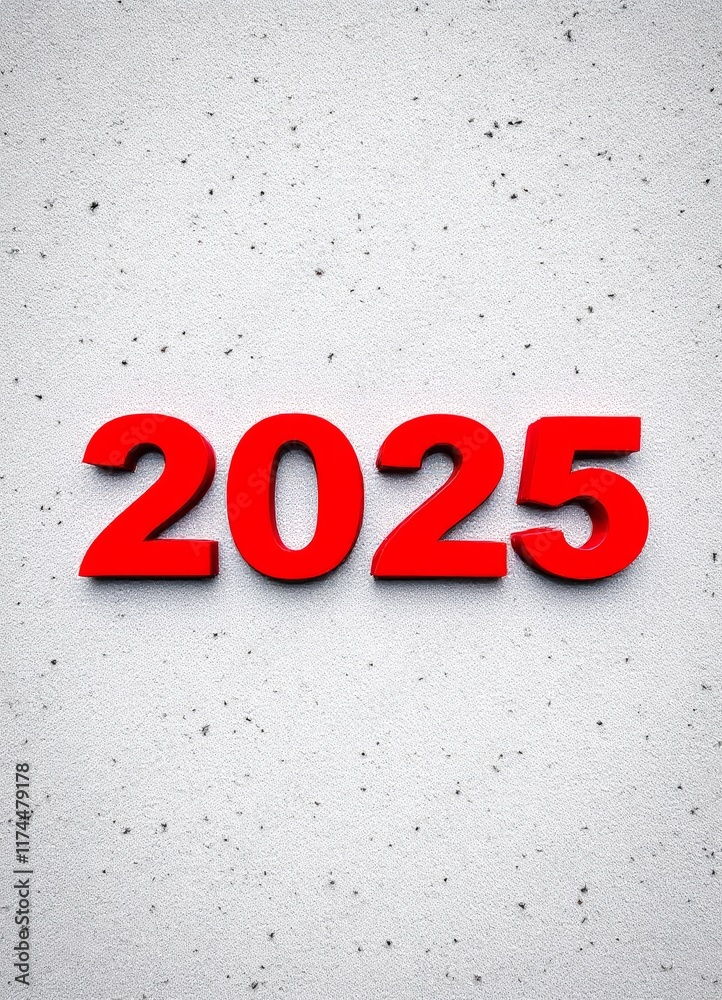 Text "2025" background