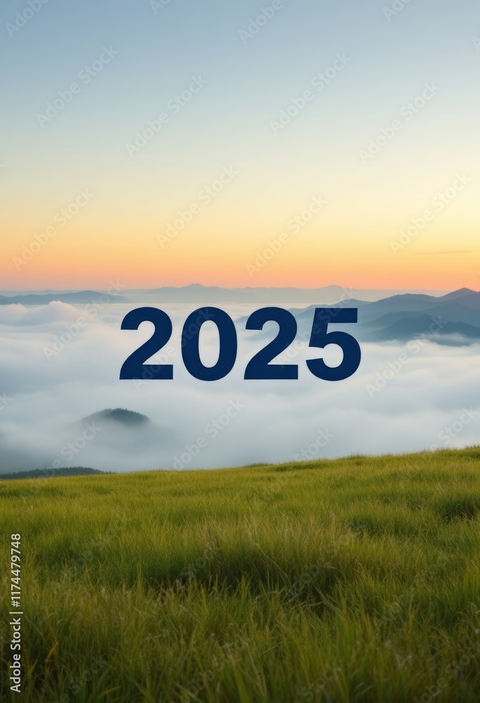 Text "2025" background