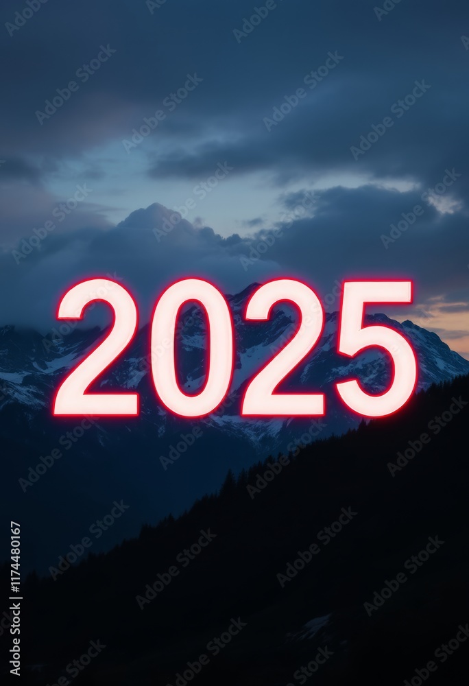 Text "2025" background