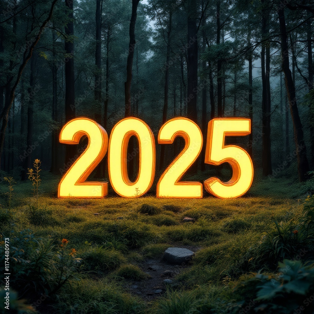 Text "2025" background