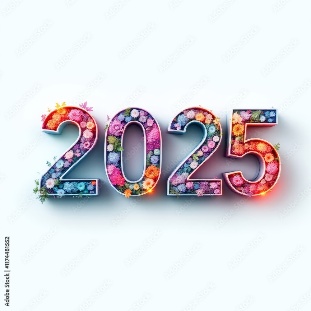 Text "2025" background
