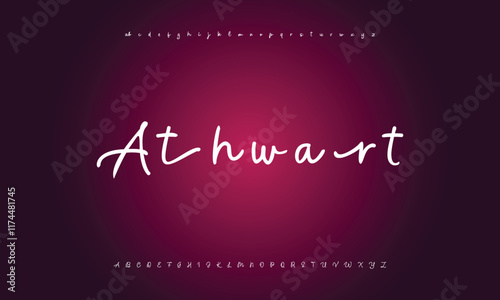 Hand drawn vector alphabet. Modern monoline signature script font. Elegant Signature Font. Best Alphabet Beautiful Calligraphy Signature Font lettering