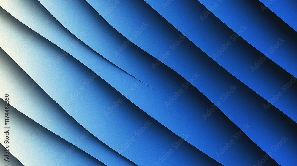 Abstract curvy blue pattern background ,Generative Ai illustration