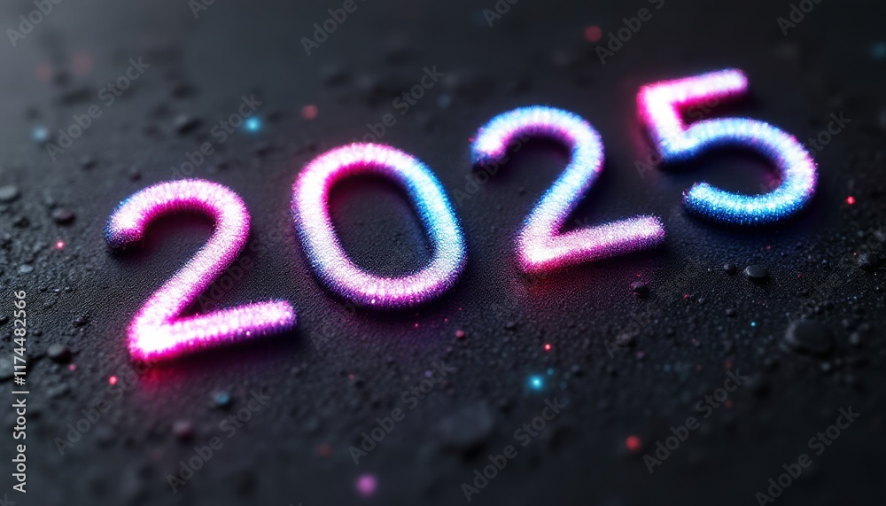 Text "2025" background