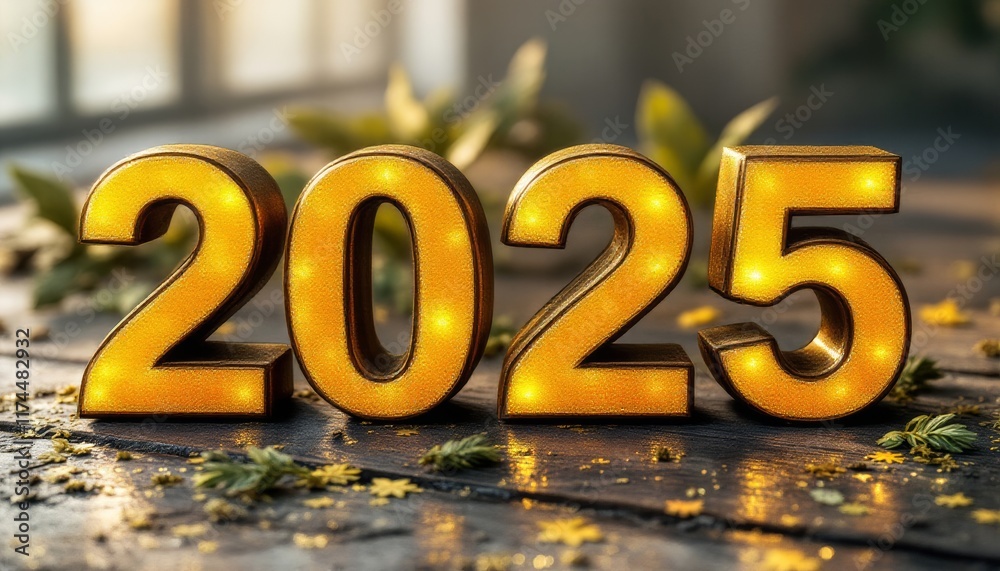 Text "2025" background